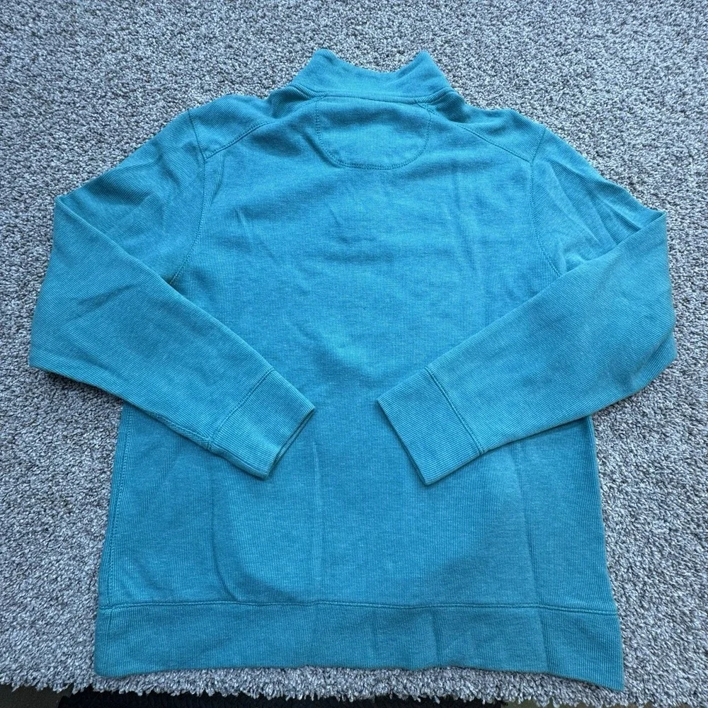 Tommy‎ Bahama 1/4 Zip Pullover Sweater Mens Size Small Teal Long Sleeve Thermal